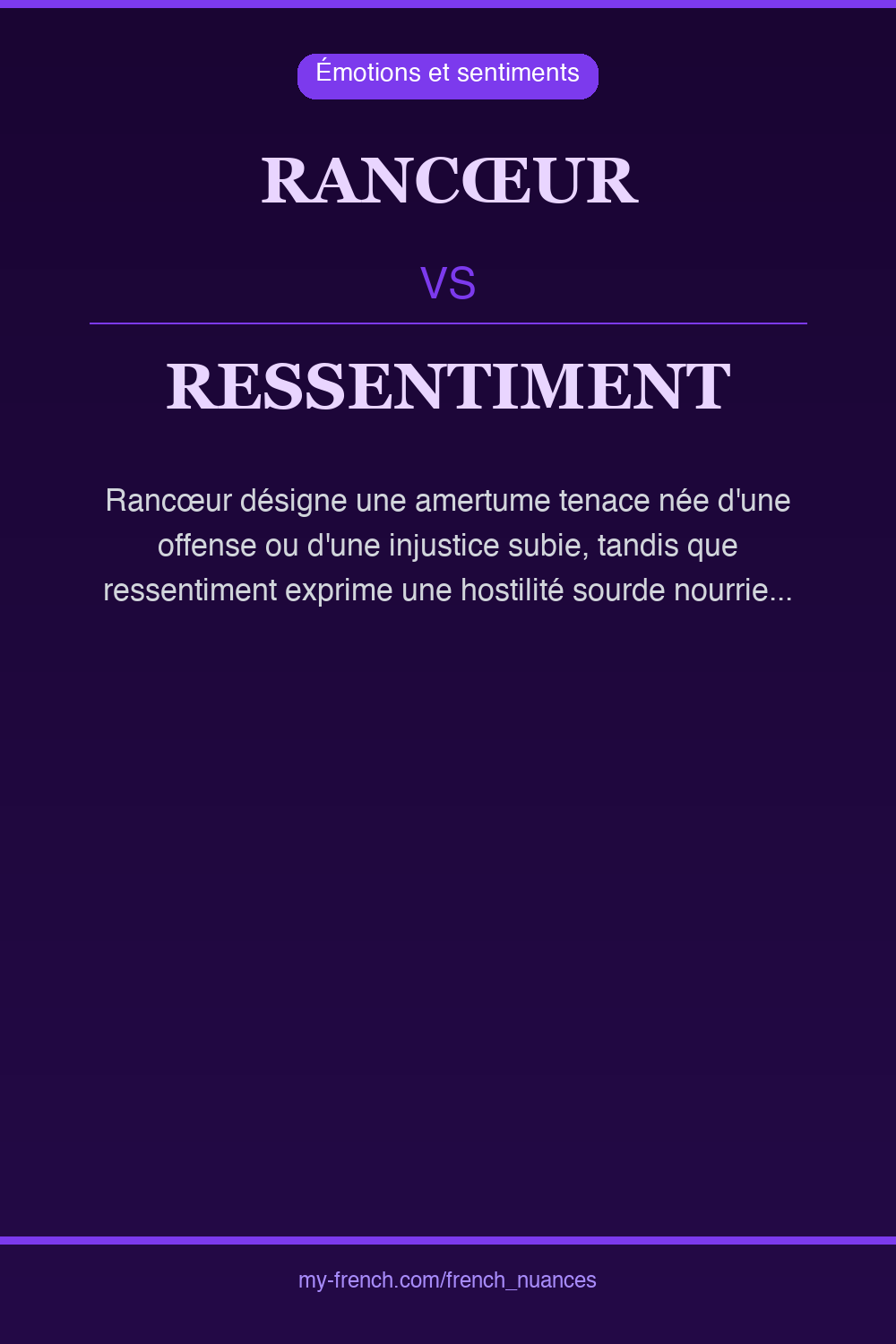 Nuance : rancœur vs ressentiment