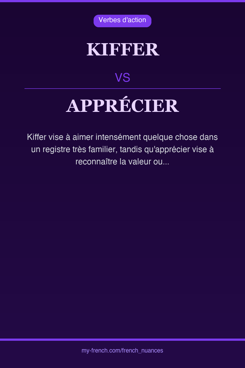 Nuance : kiffer vs apprécier