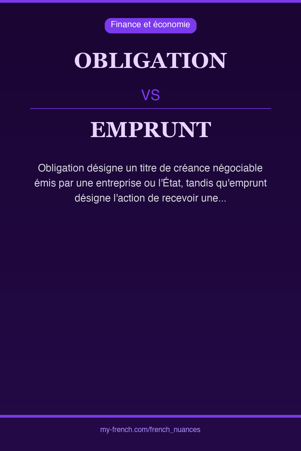Nuance : obligation vs emprunt