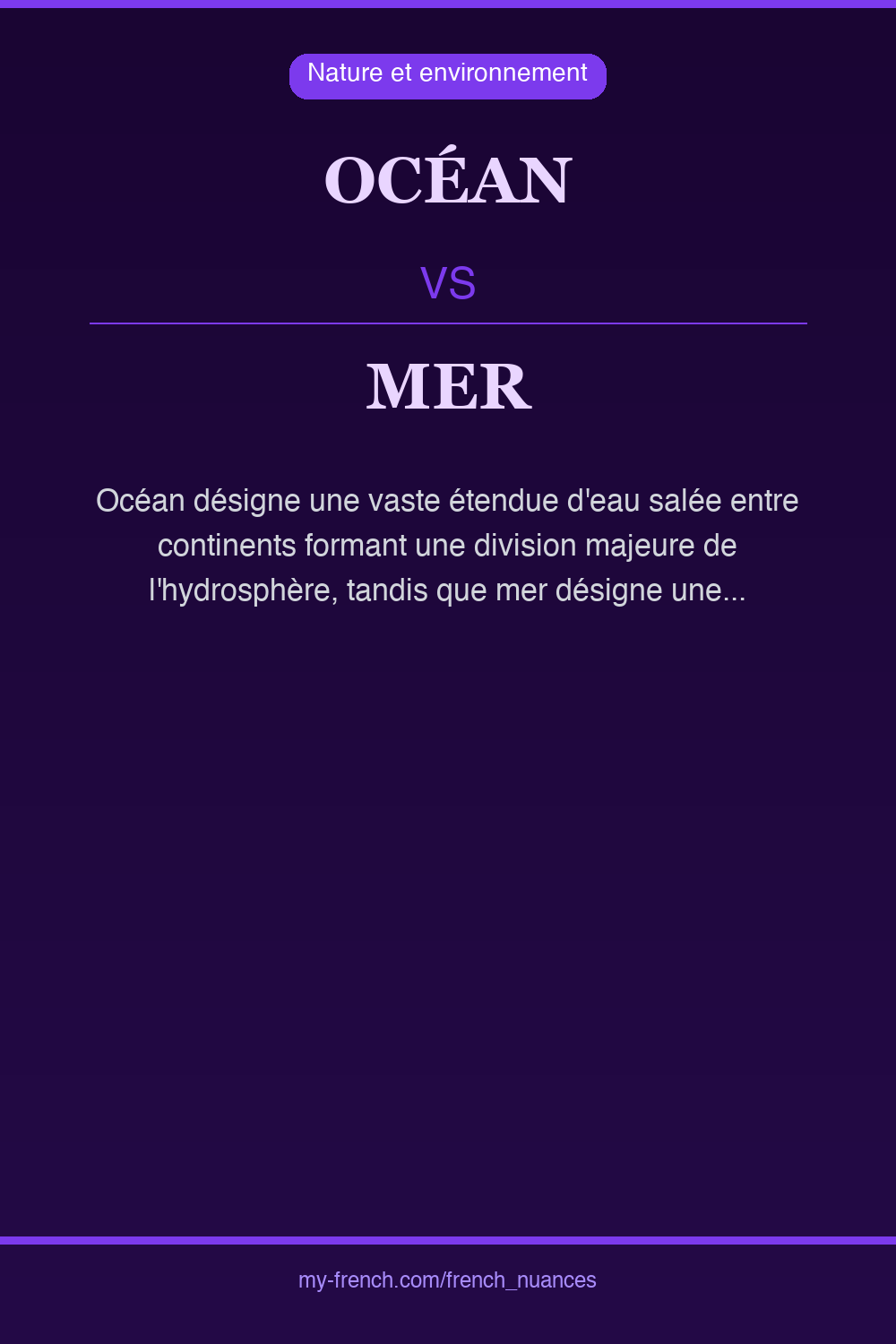 Nuance : océan vs mer