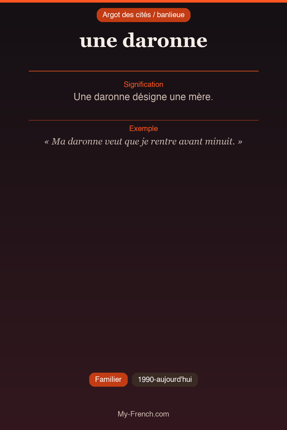 Argot français : une daronne