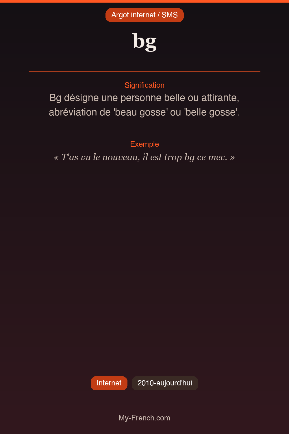 Argot français : bg