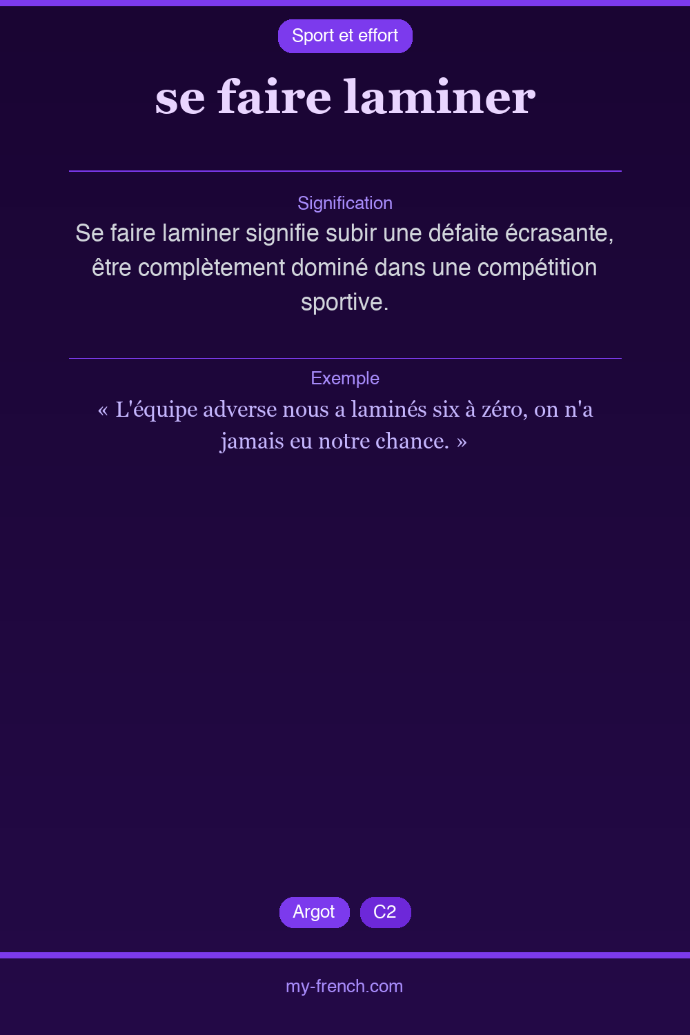 Expression idiomatique : se faire laminer