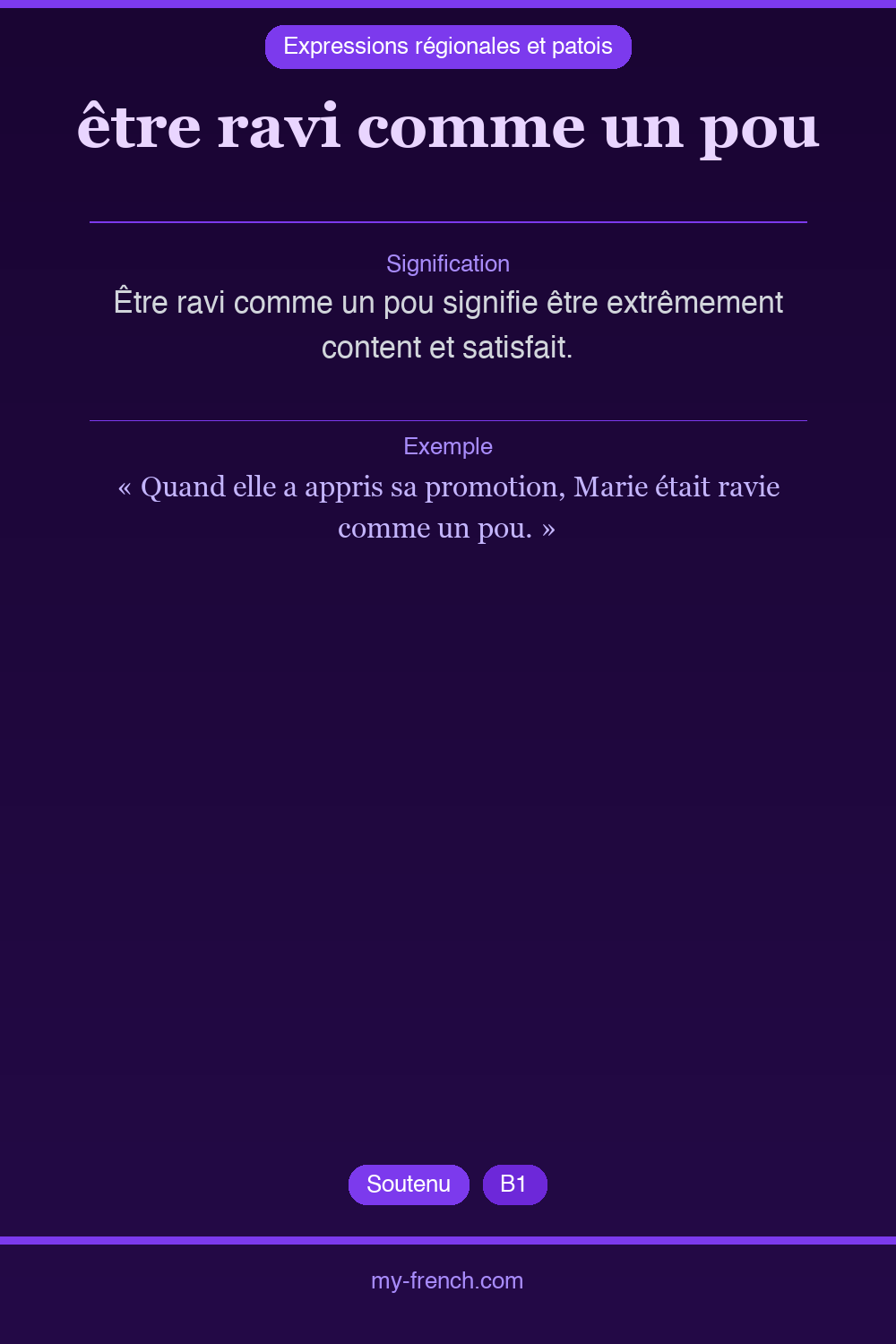 Expression idiomatique : être ravi comme un pou