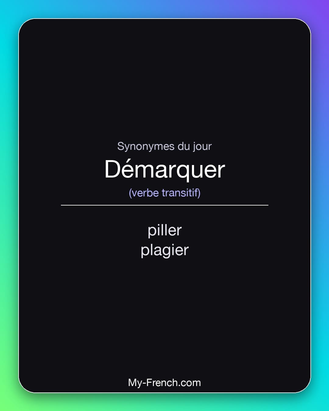 Synonymes de démarquer : piller, plagier