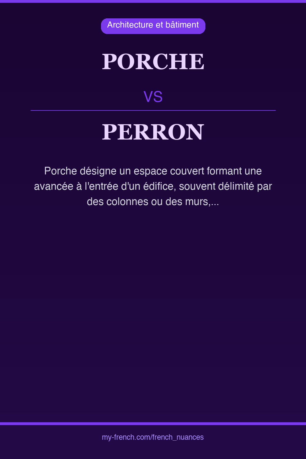 Nuance : porche vs perron