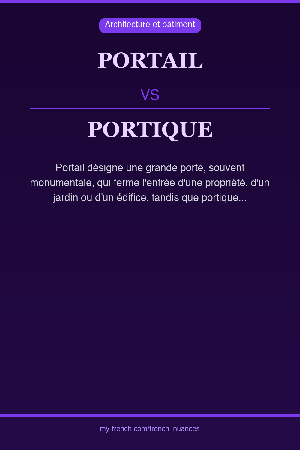 Nuance : portail vs portique