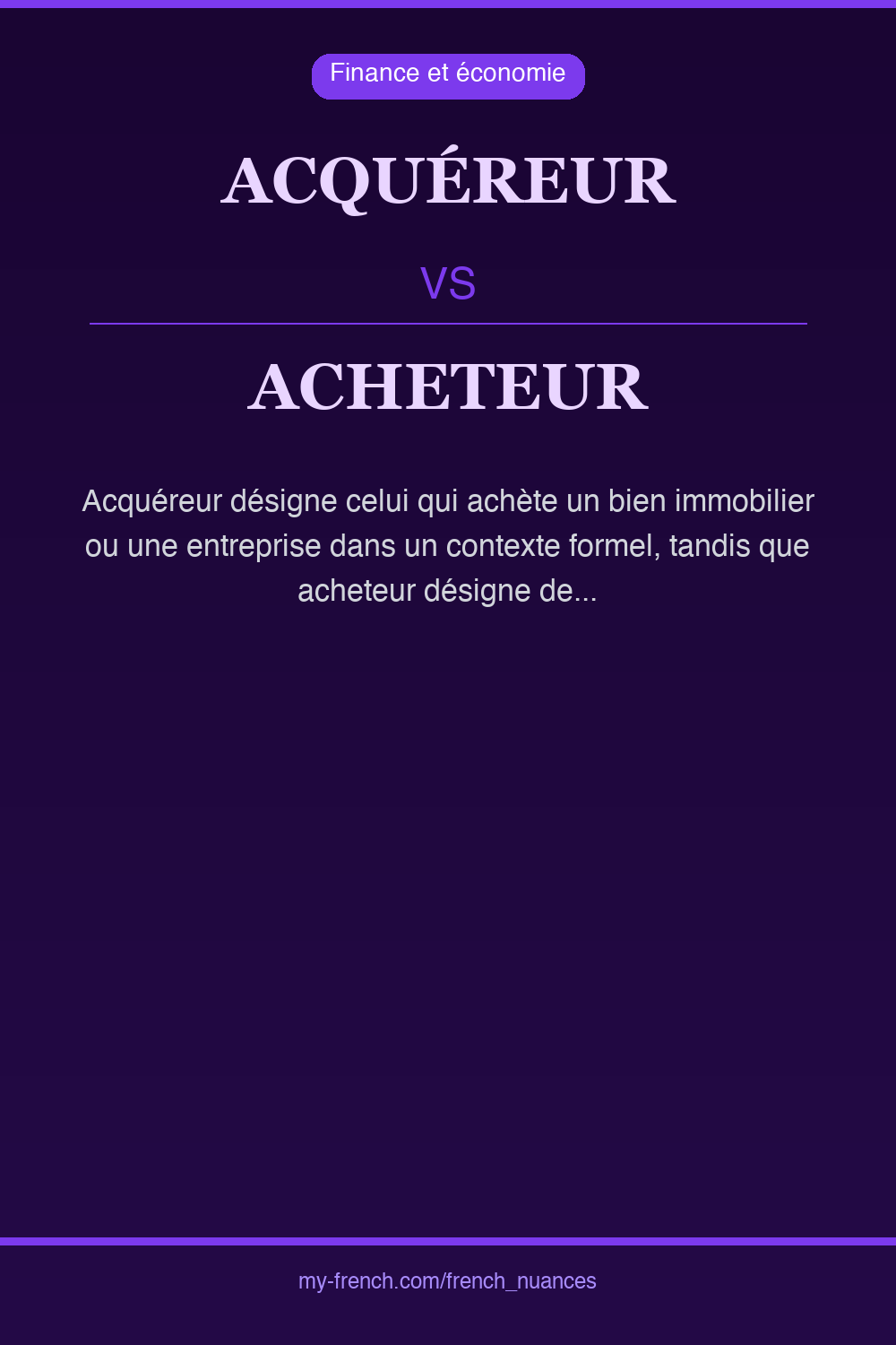 Nuance : acquéreur vs acheteur