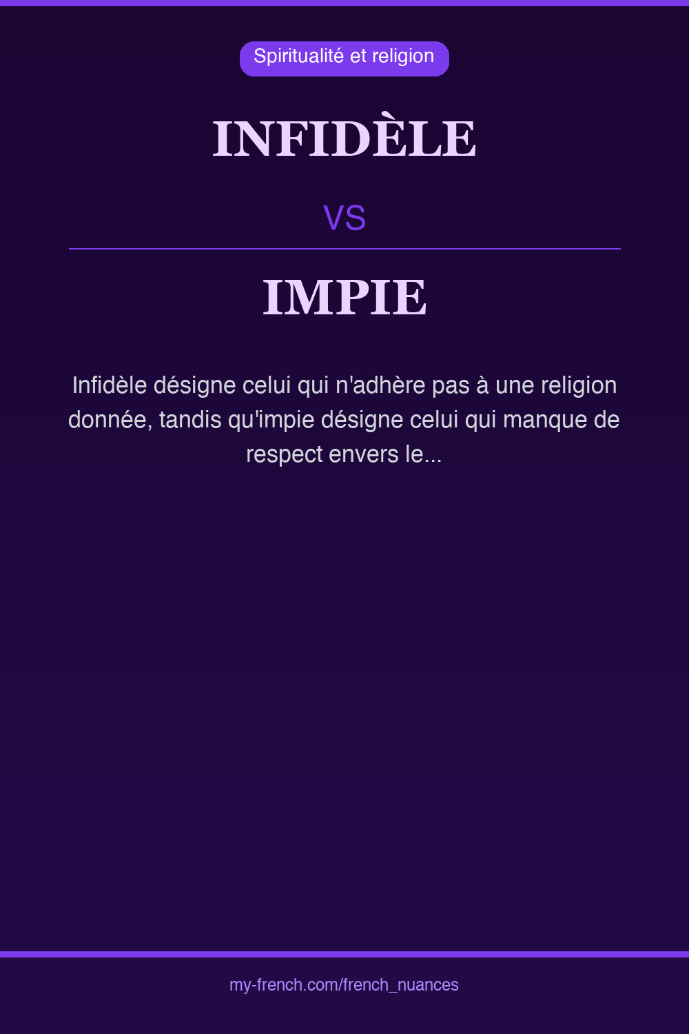 Nuance : infidèle vs impie
