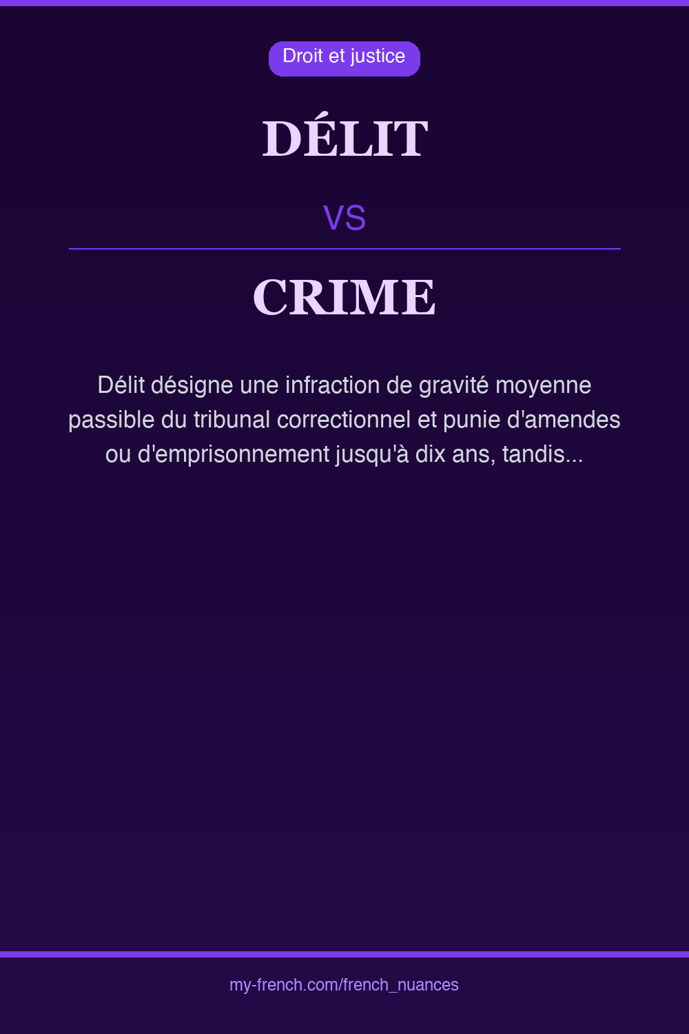 Nuance : délit vs crime