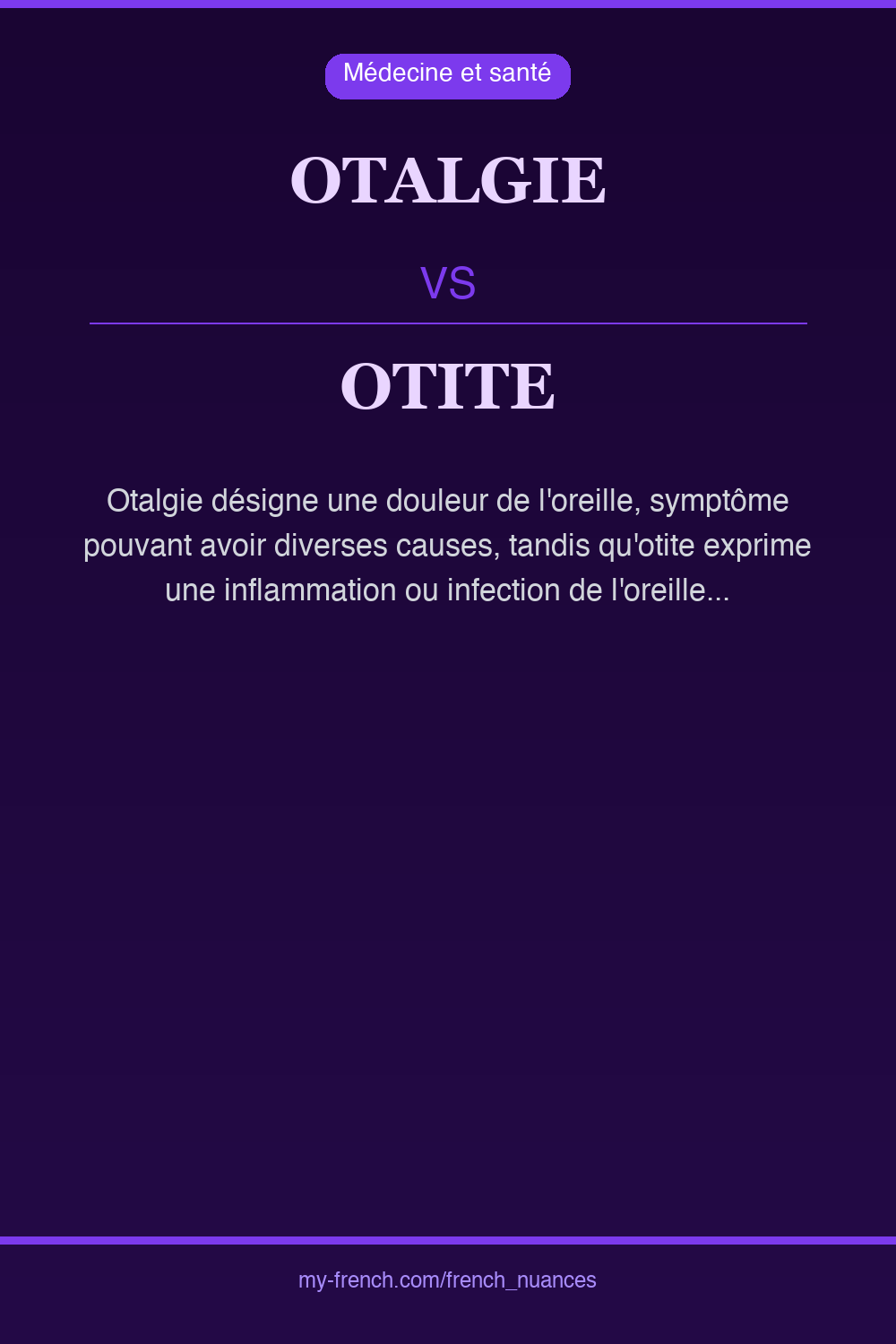 Nuance : otalgie vs otite