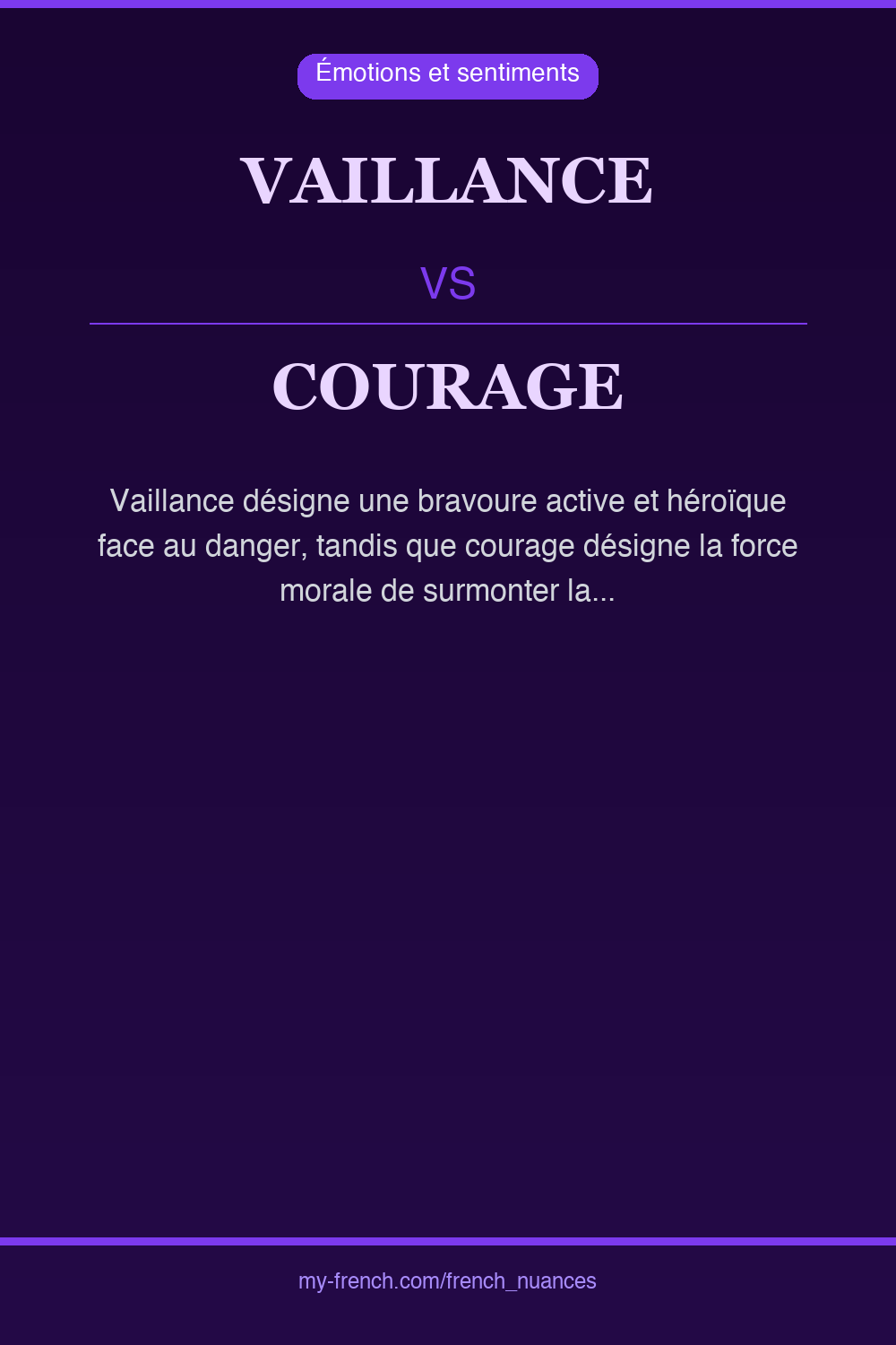Nuance : vaillance vs courage