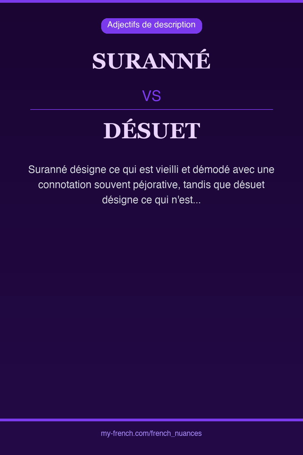 Nuance : suranné vs désuet