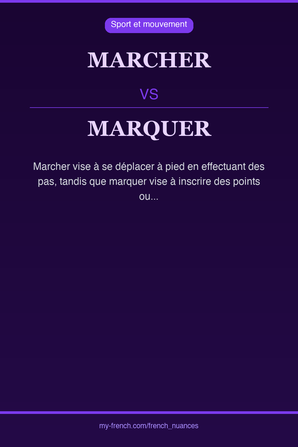 Nuance : marcher vs marquer