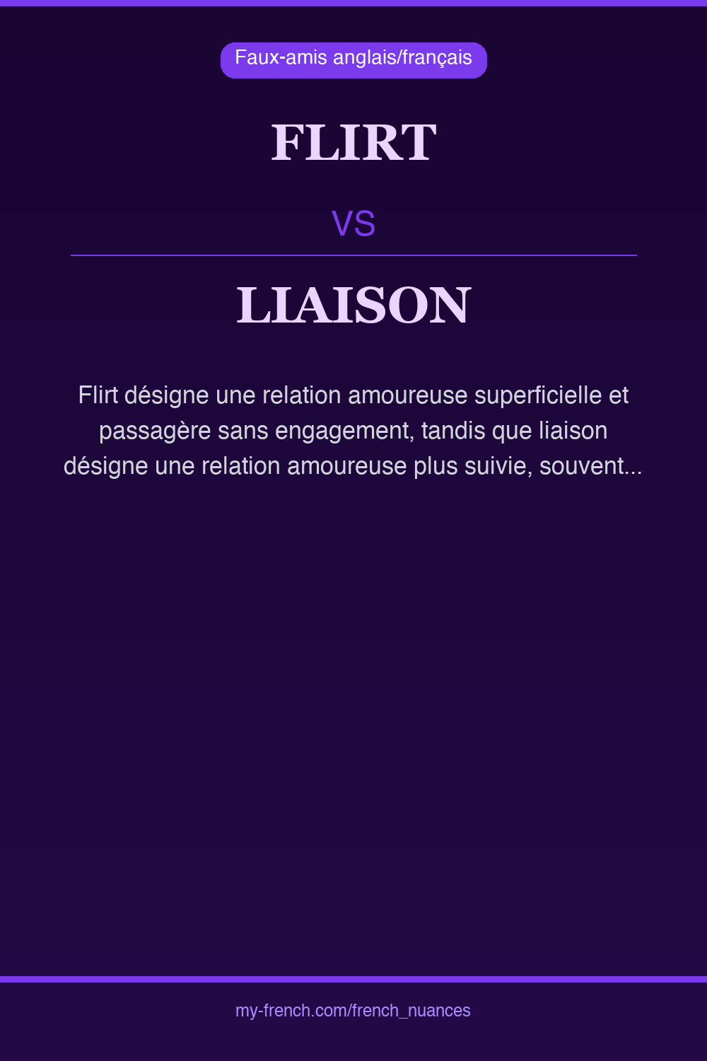 Nuance : flirt vs liaison