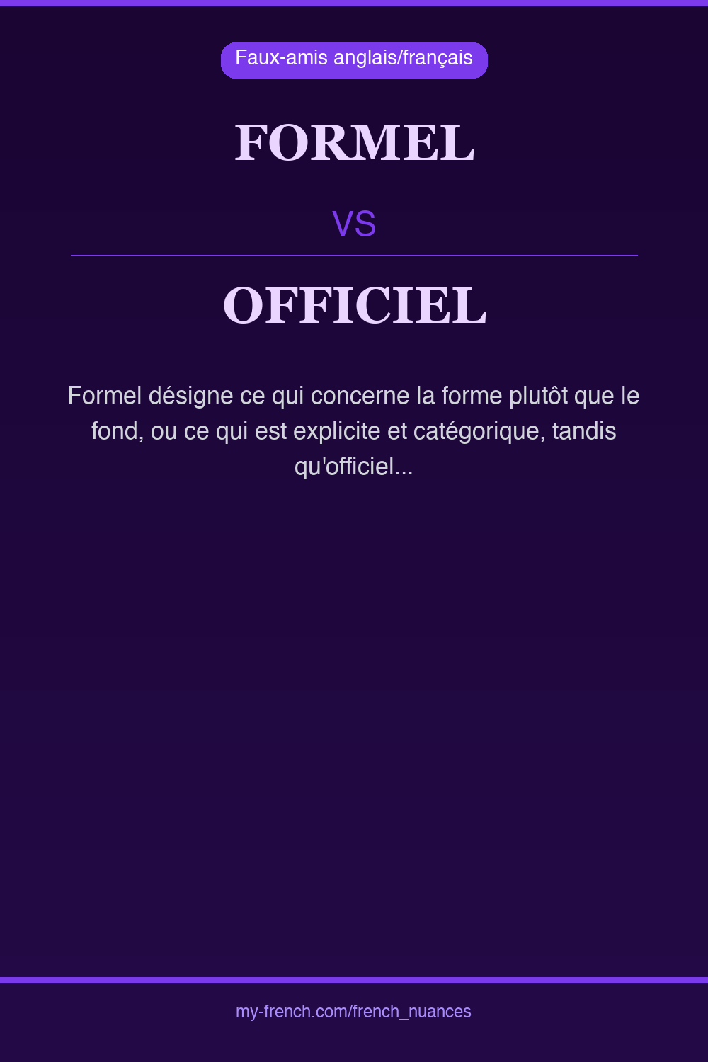 Nuance : formel vs officiel