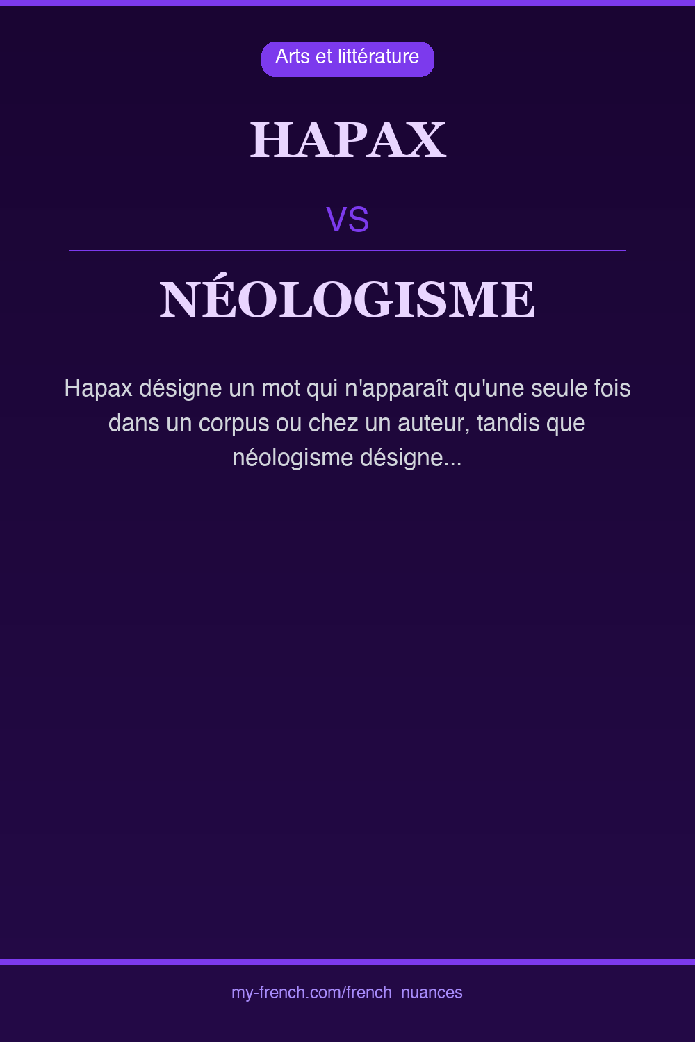 Nuance : hapax vs néologisme