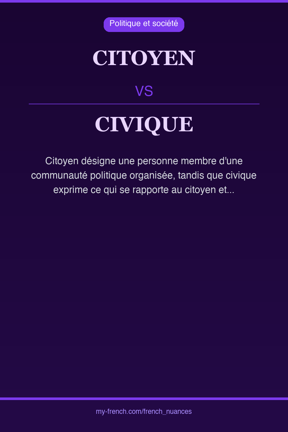Nuance : citoyen vs civique