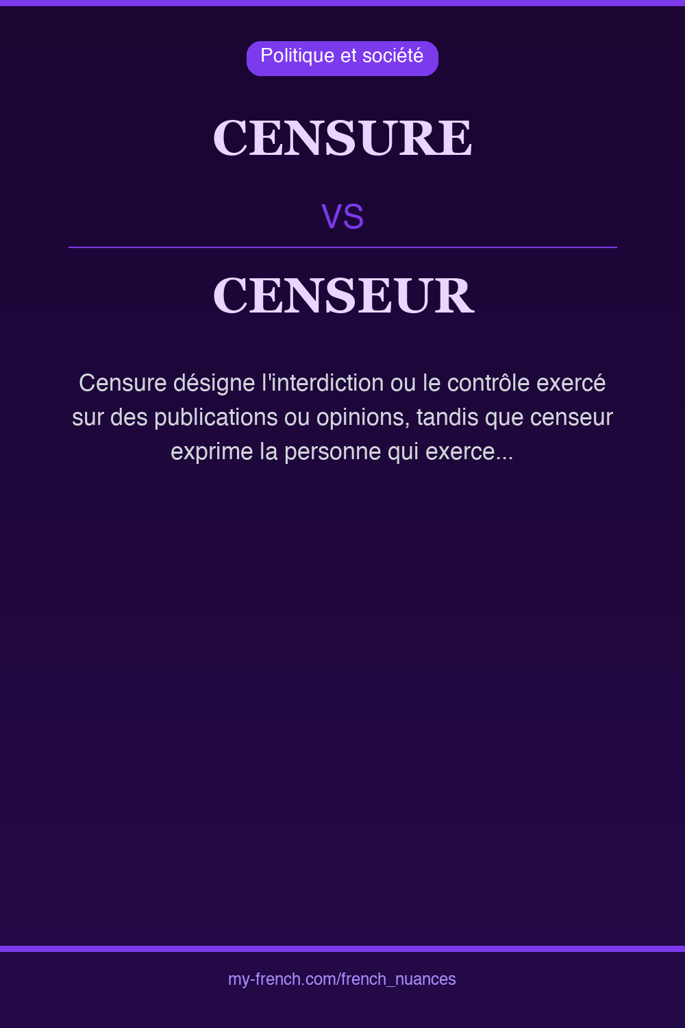 Nuance : censure vs censeur