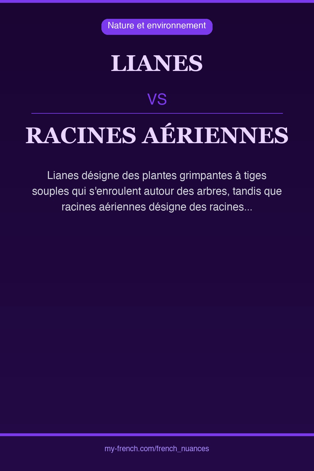 Nuance : lianes vs racines aériennes