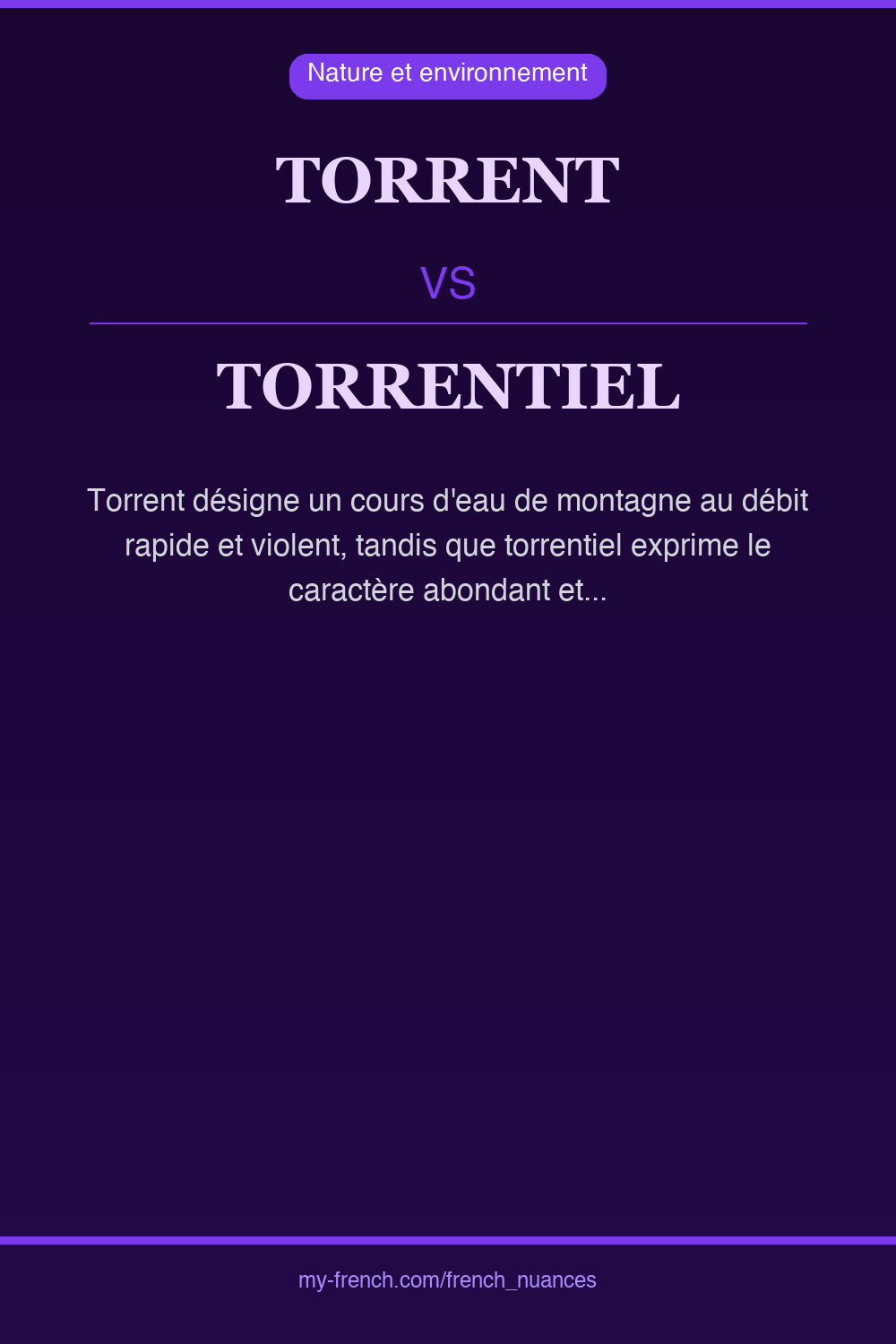 Nuance : torrent vs torrentiel