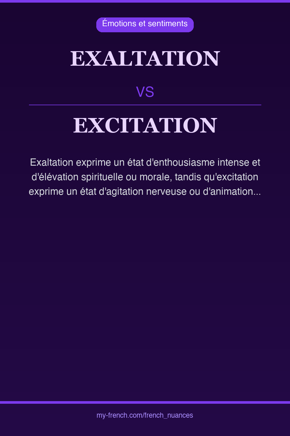 Nuance : exaltation vs excitation