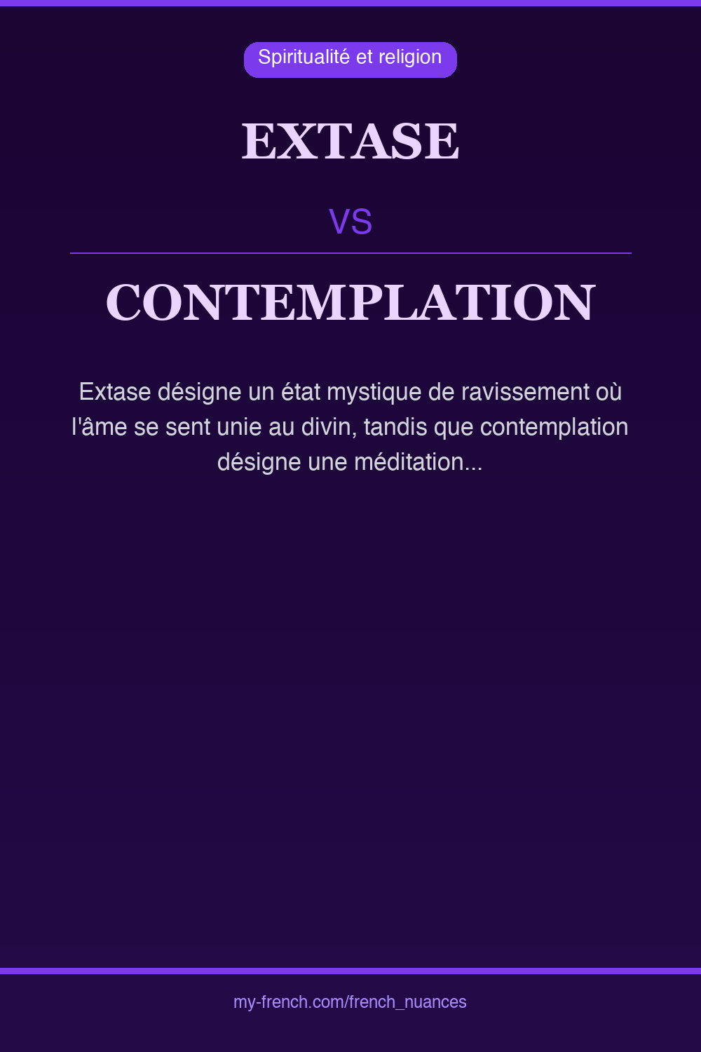 Nuance : extase vs contemplation