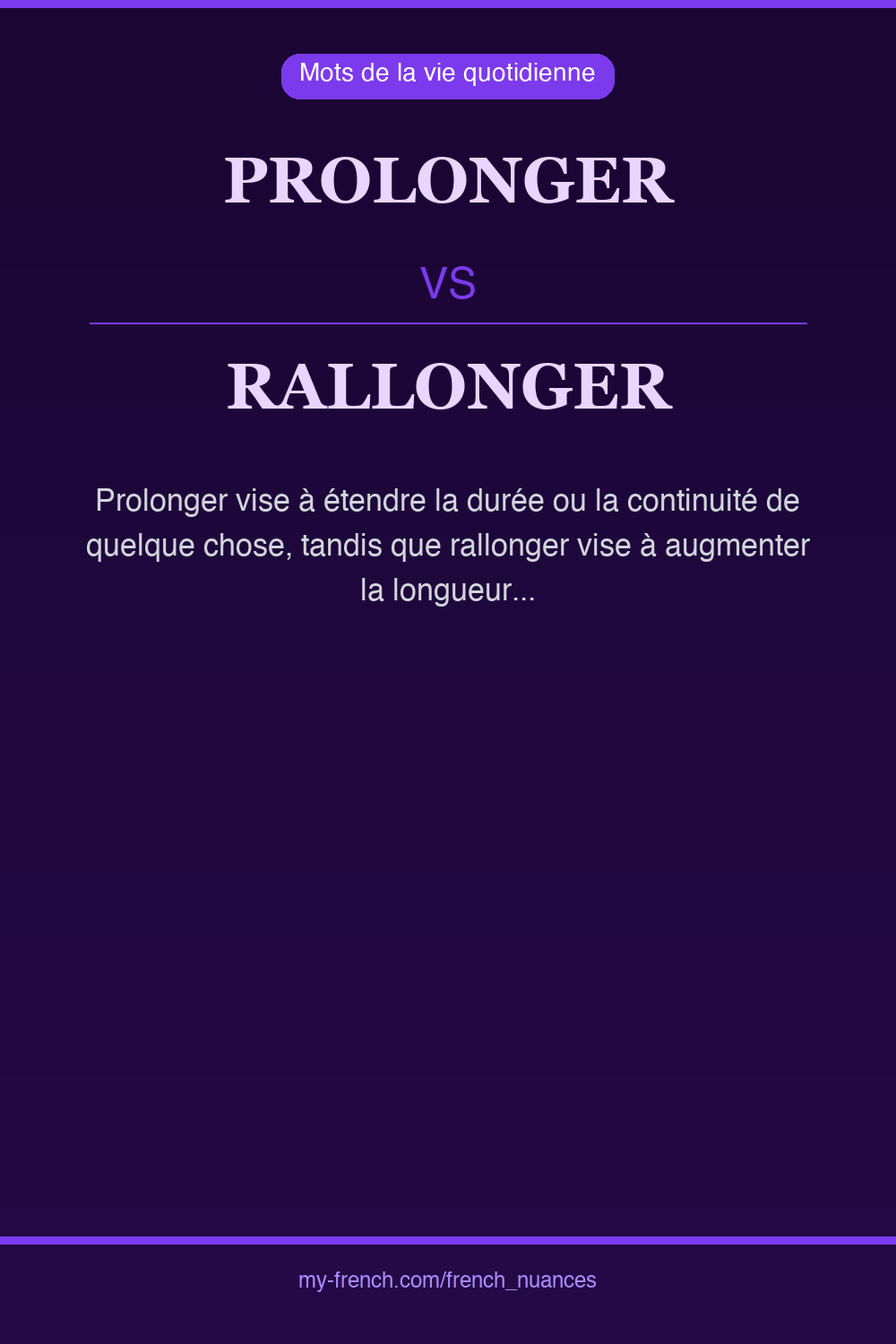 Nuance : prolonger vs rallonger