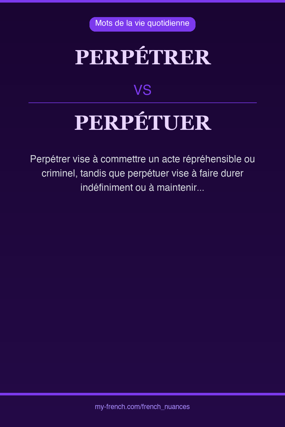 Nuance : perpétrer vs perpétuer