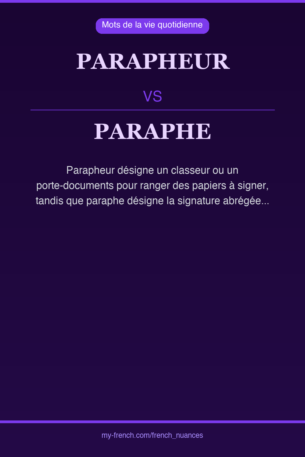 Nuance : parapheur vs paraphe