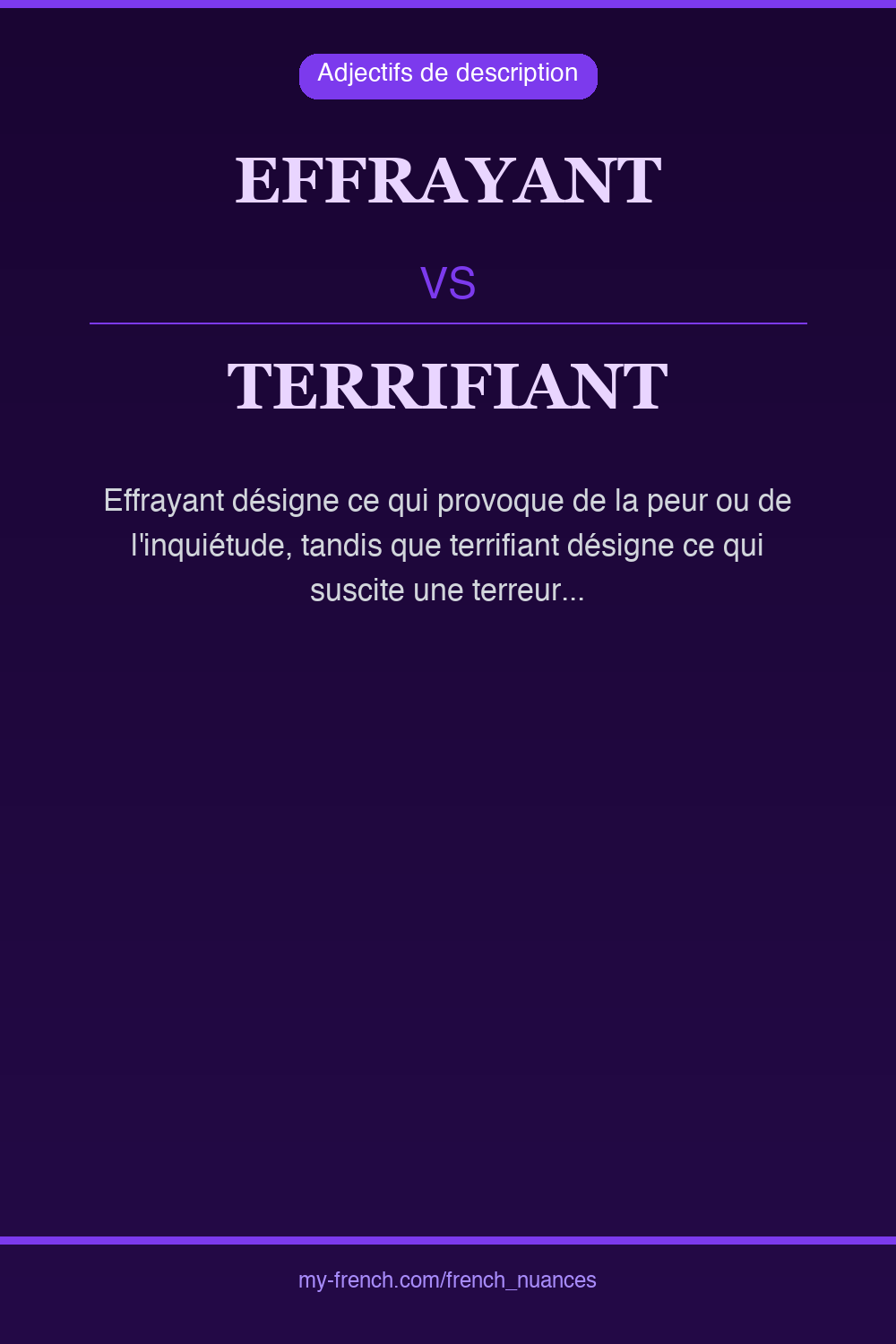 Nuance : effrayant vs terrifiant