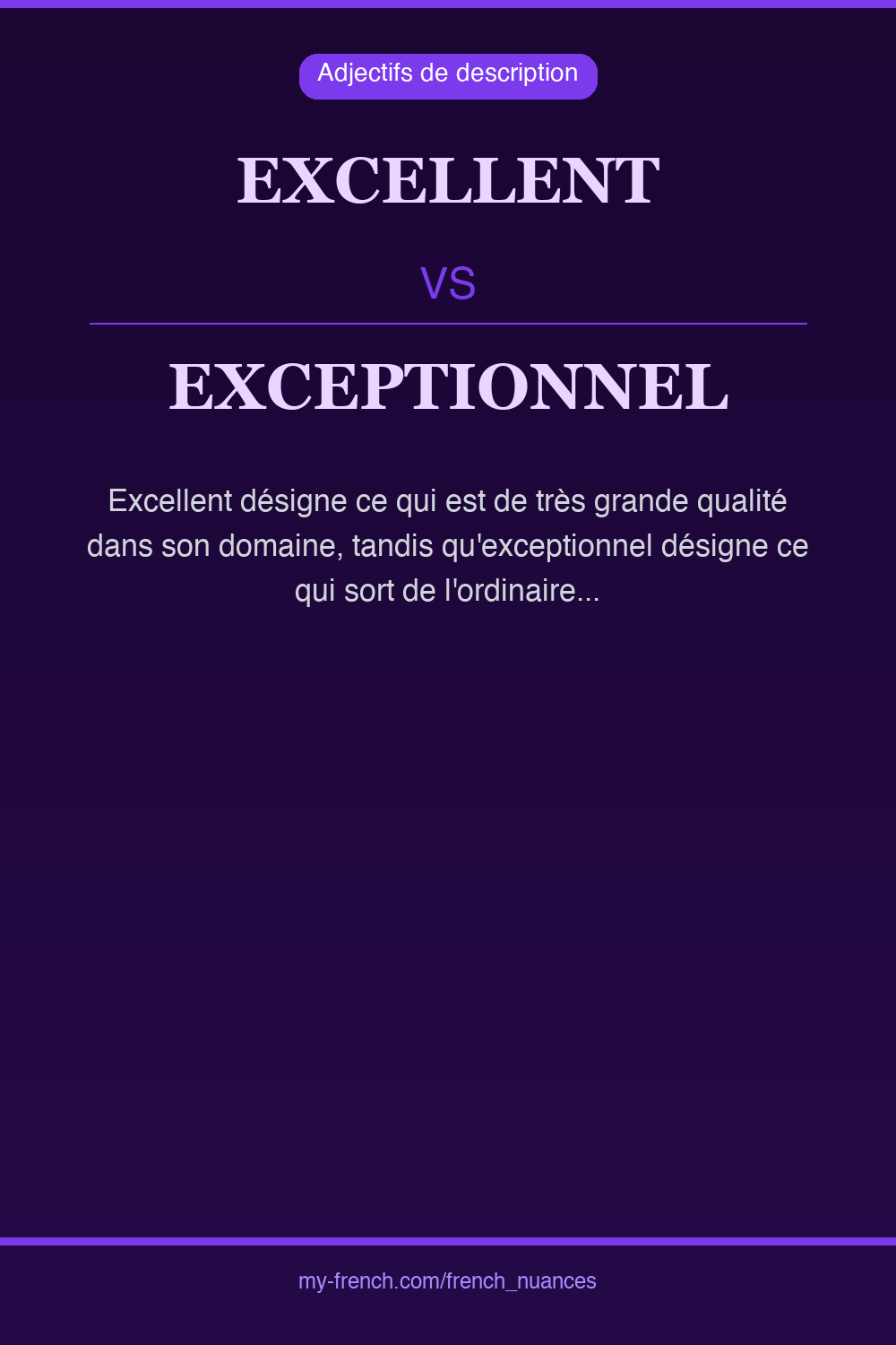 Nuance : excellent vs exceptionnel