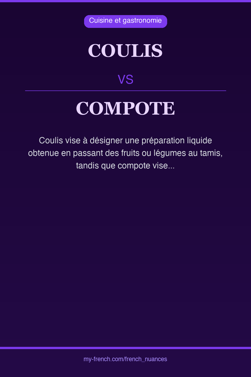 Nuance : coulis vs compote