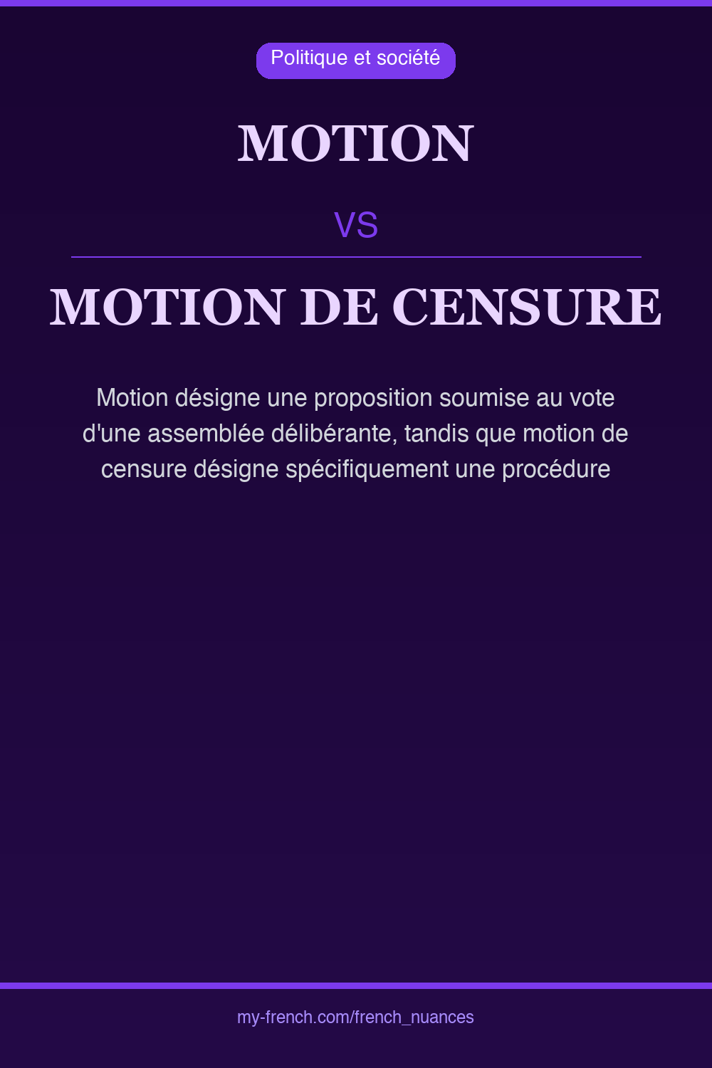 Nuance : motion vs motion de censure