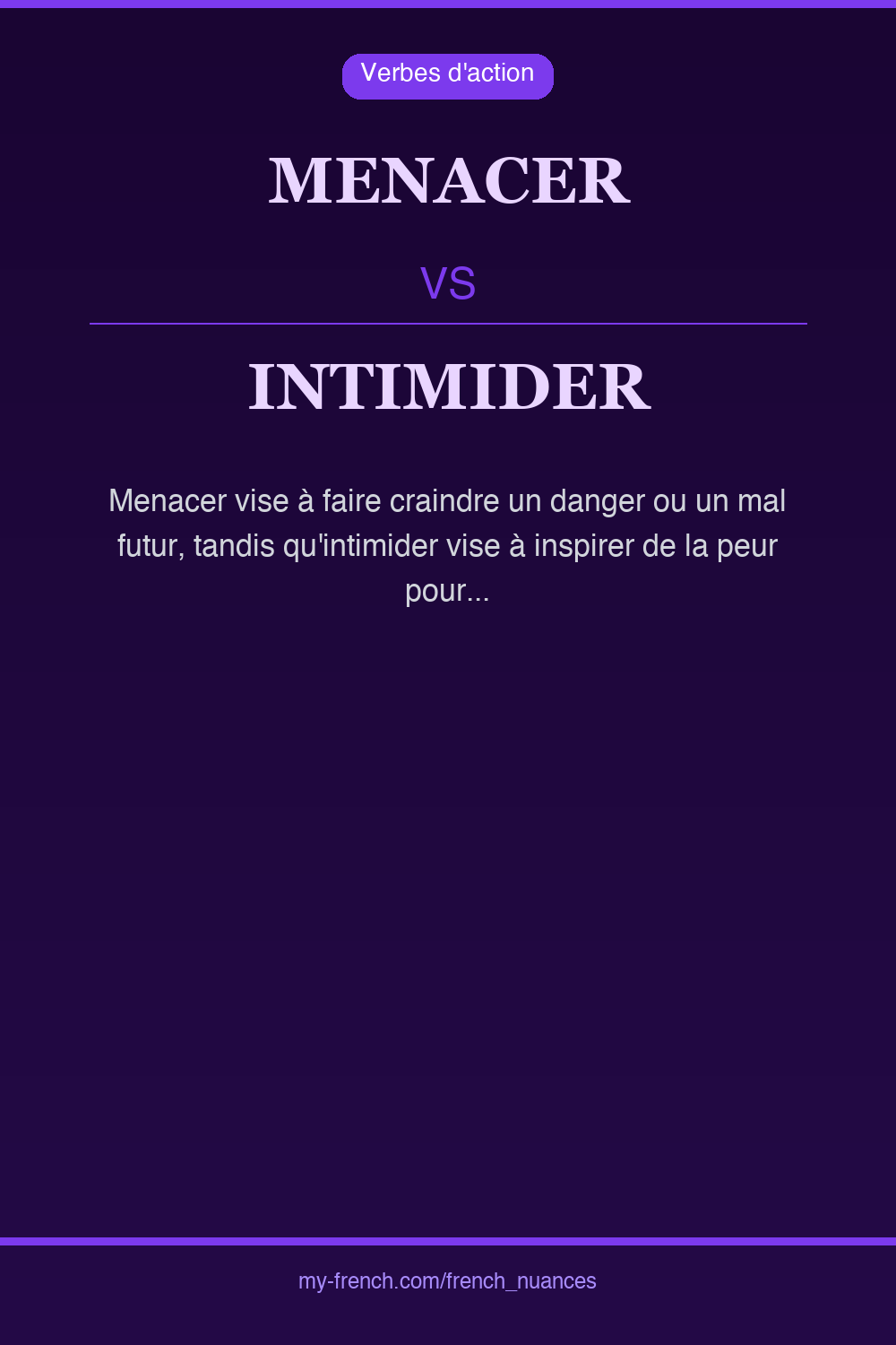 Nuance : menacer vs intimider