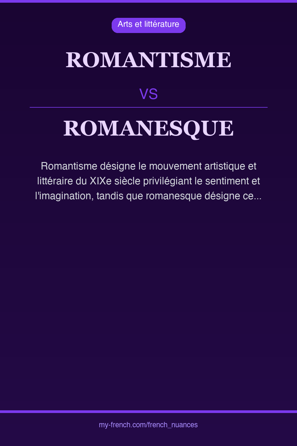 Nuance : romantisme vs romanesque