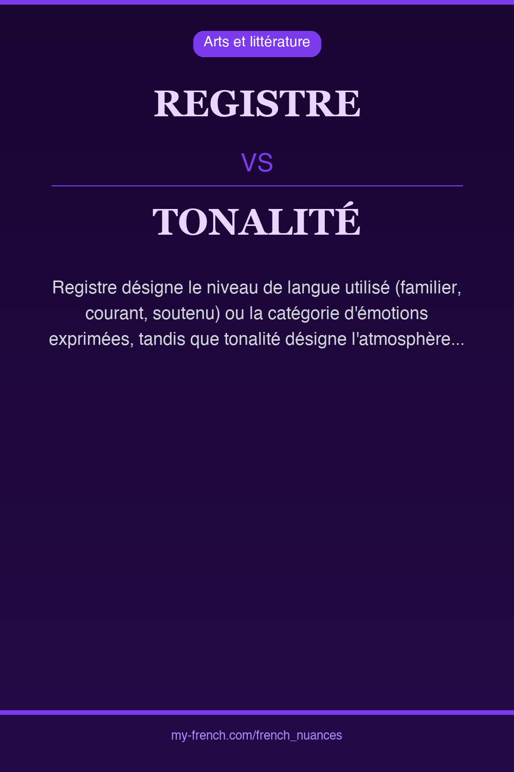 Nuance : registre vs tonalité