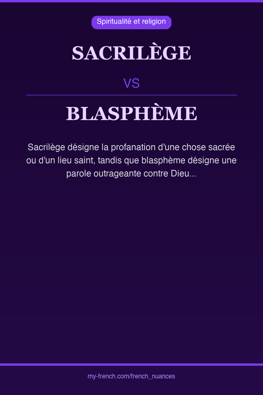 Nuance : sacrilège vs blasphème