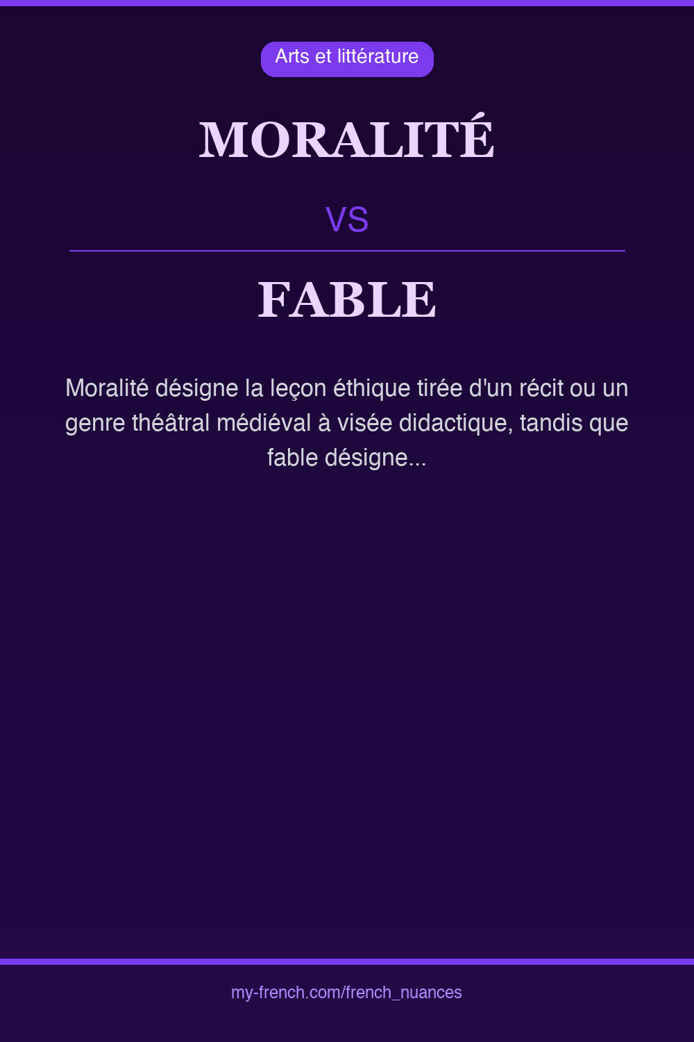 Nuance : moralité vs fable