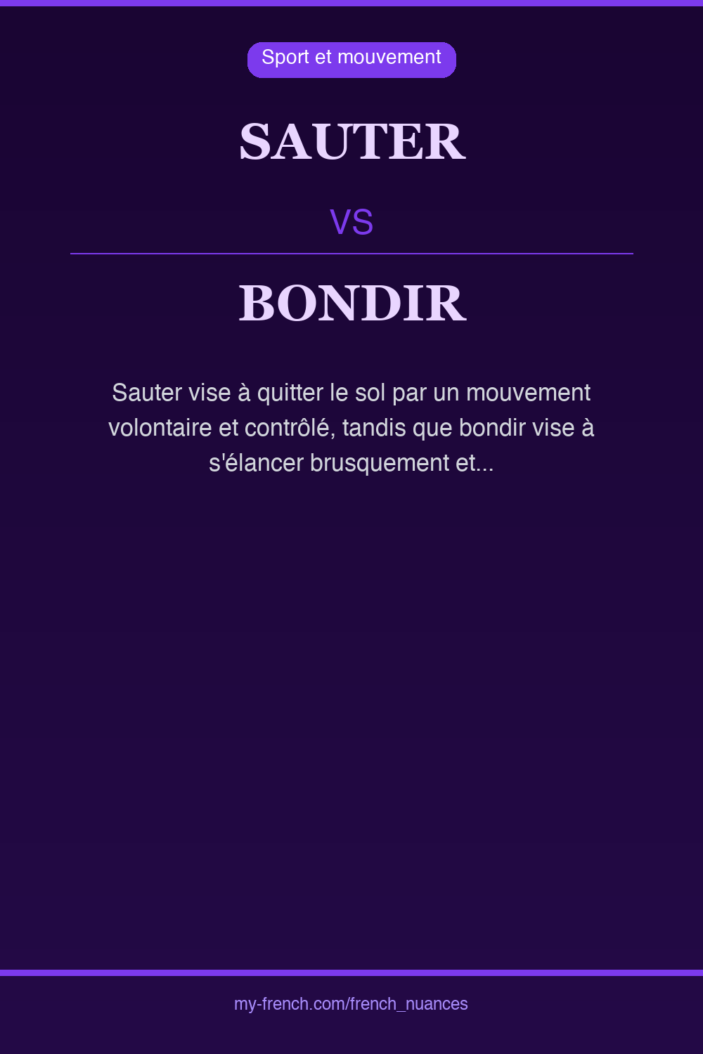 Nuance : sauter vs bondir