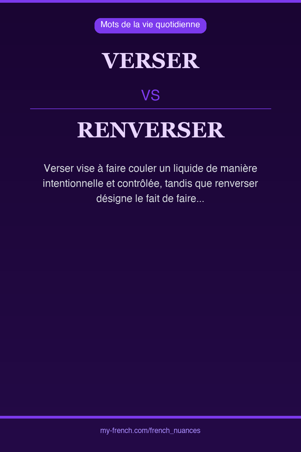 Nuance : verser vs renverser