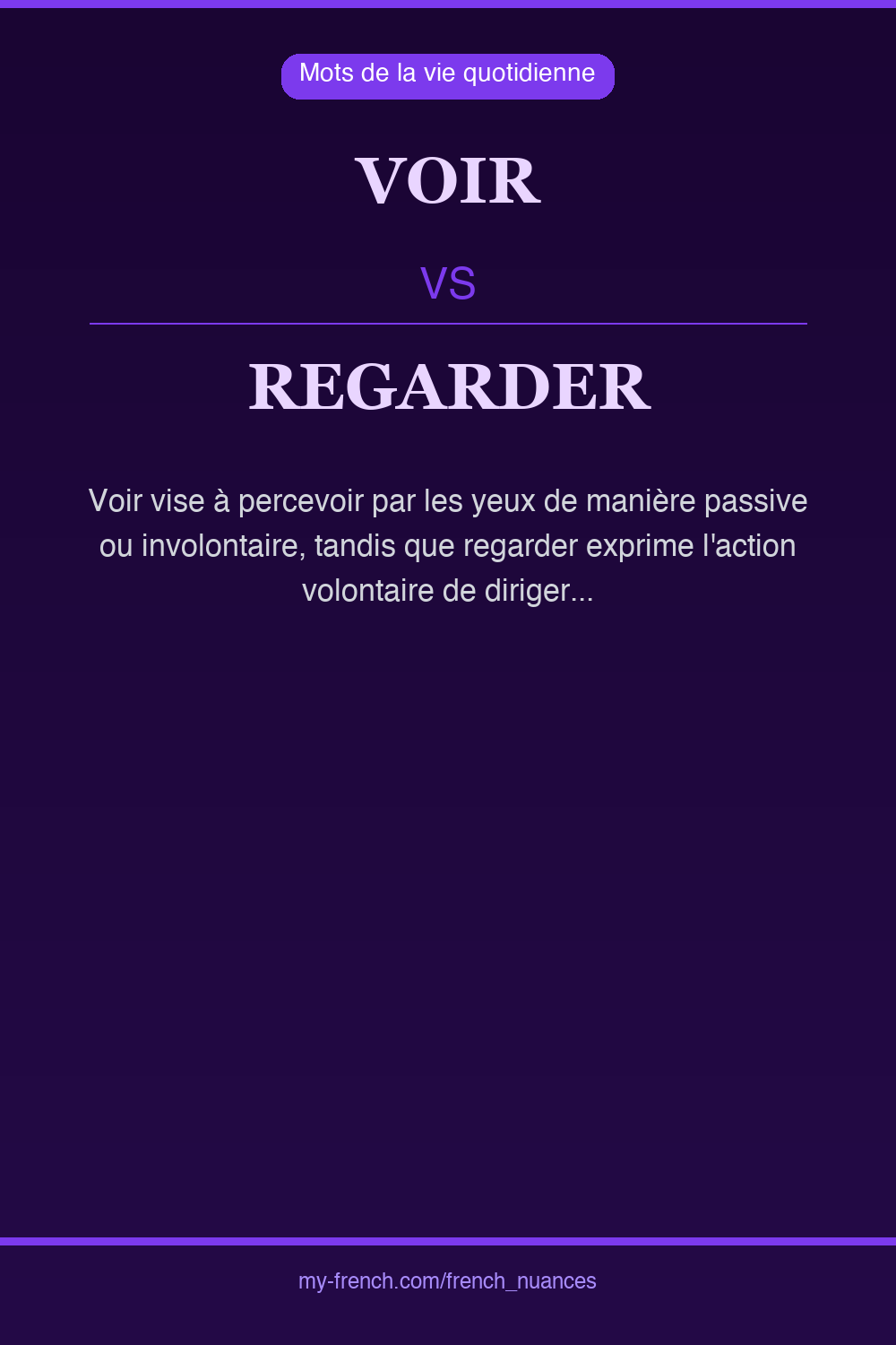 Nuance : voir vs regarder