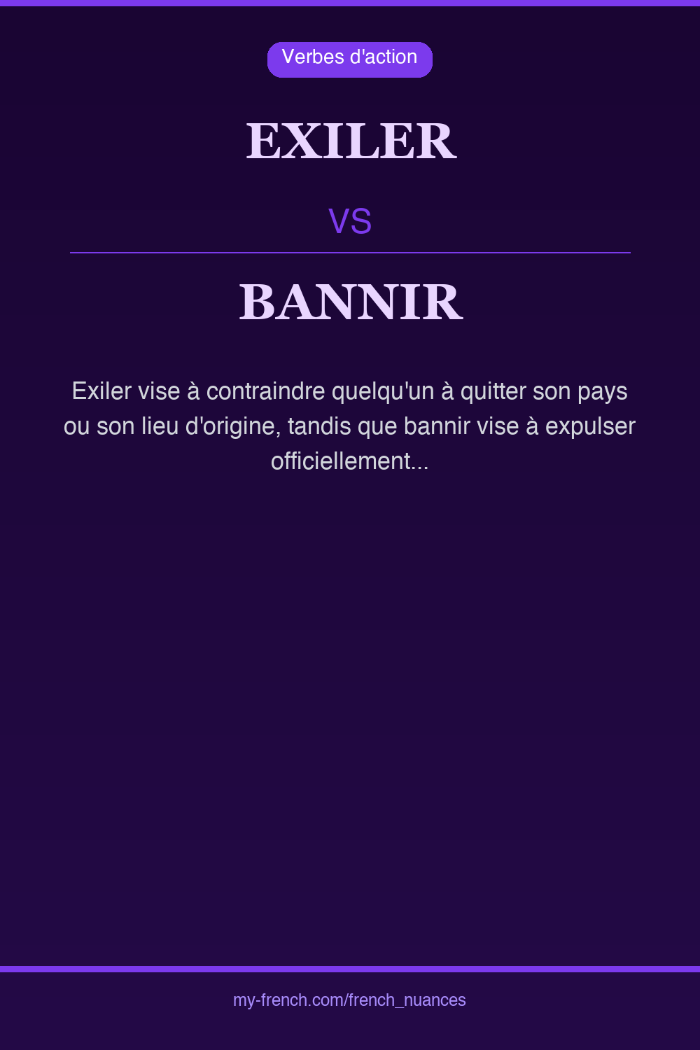 Nuance : exiler vs bannir