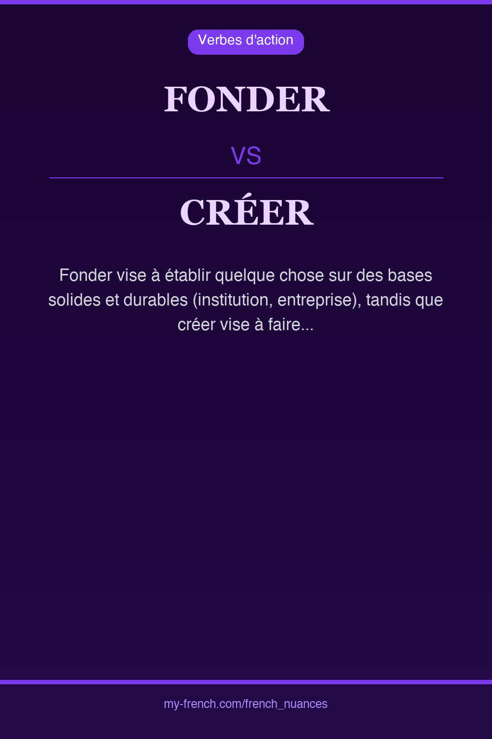 Nuance : fonder vs créer