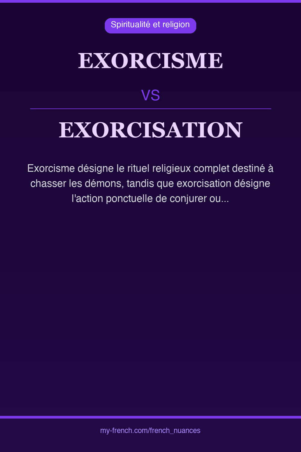 Nuance : exorcisme vs exorcisation