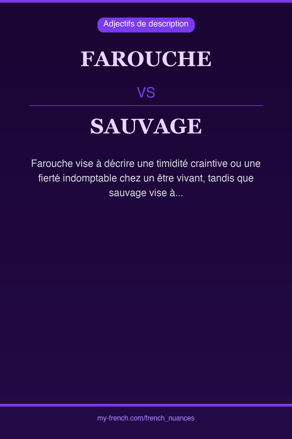 Nuance : farouche vs sauvage
