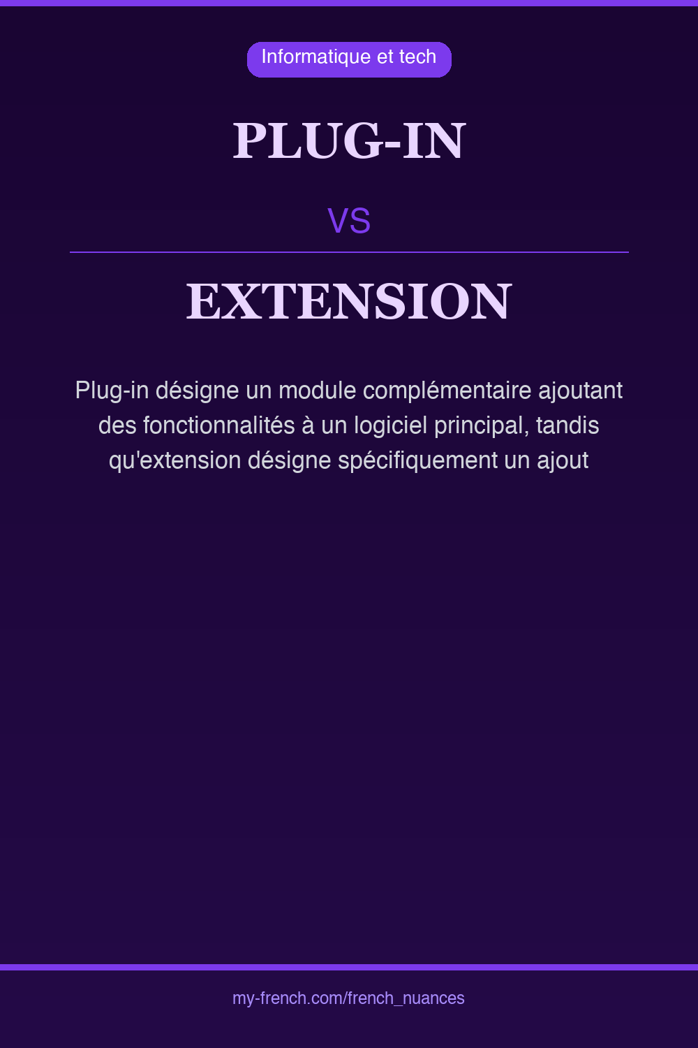 Nuance : plug-in vs extension