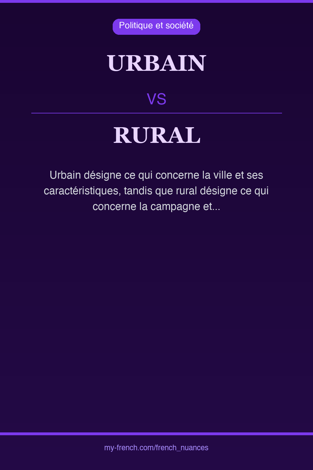 Nuance : urbain vs rural