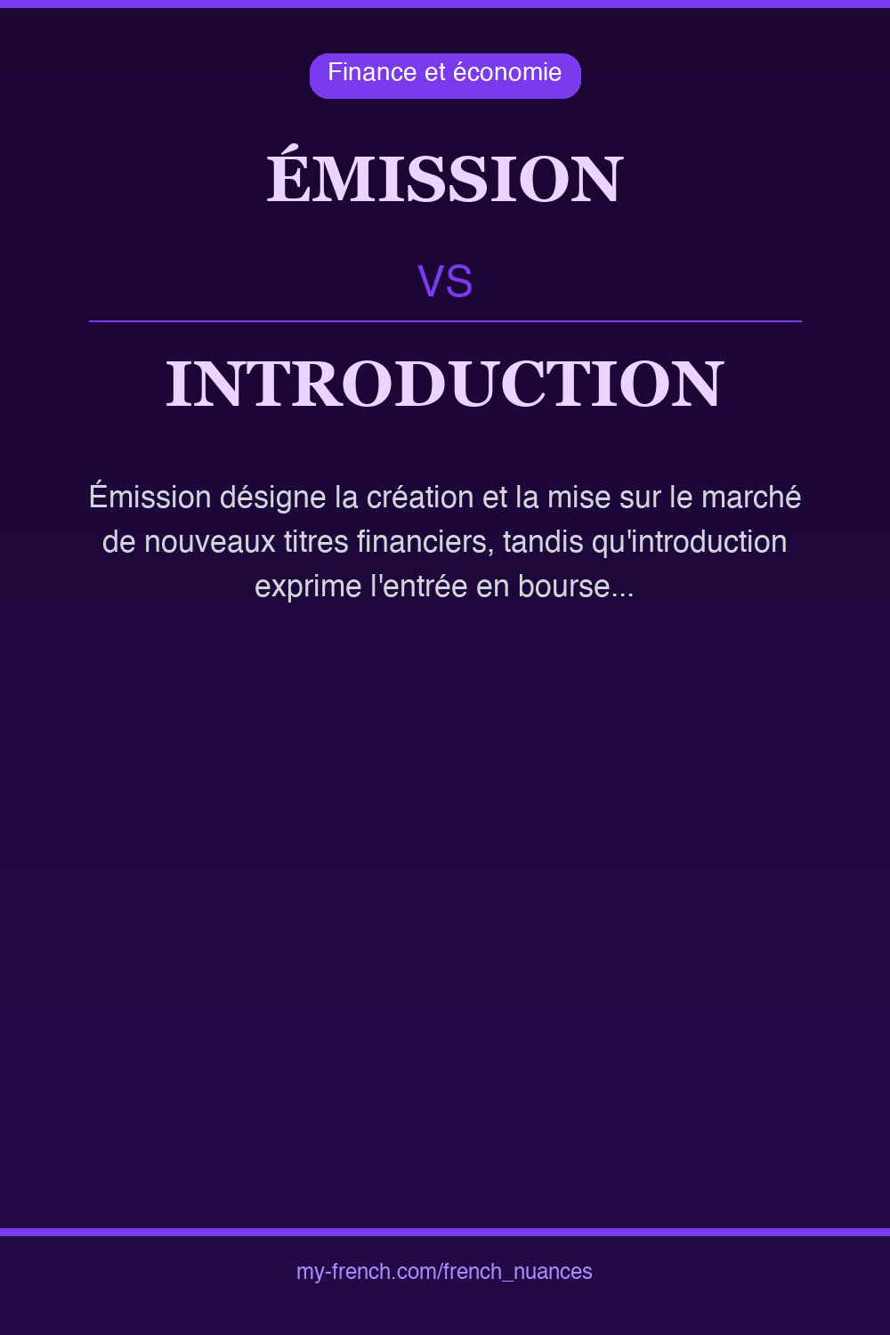 Nuance : émission vs introduction