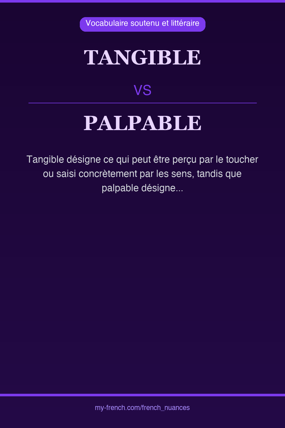 Nuance : tangible vs palpable
